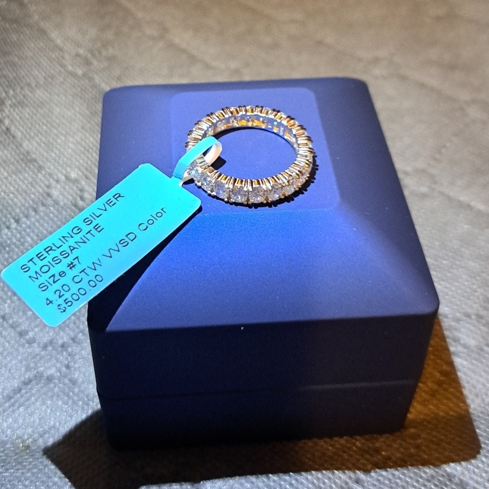 Elegant Silver Moissanite Ring